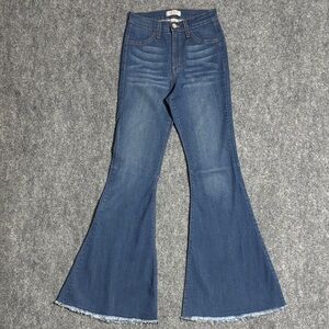Judy Blue High Rise Flare Jeans Dark Wash Stretch Boho Size 5/27